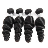 TT Hair Brazilian Remy Human Hair Loose Wave Bundles Natural Color 4 Bundles